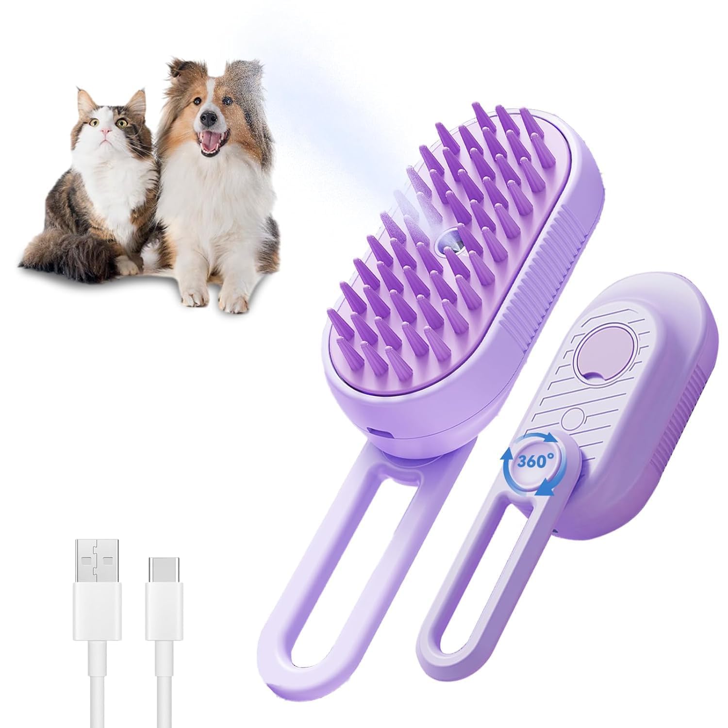 3-in-1 Steam Pet Grooming Brush