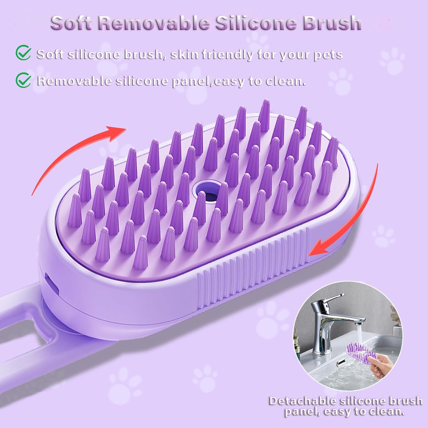 3-in-1 Steam Pet Grooming Brush
