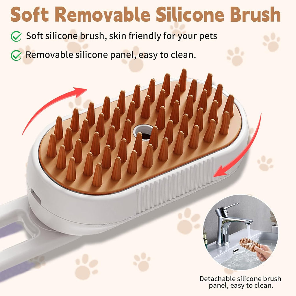 3-in-1 Steam Pet Grooming Brush
