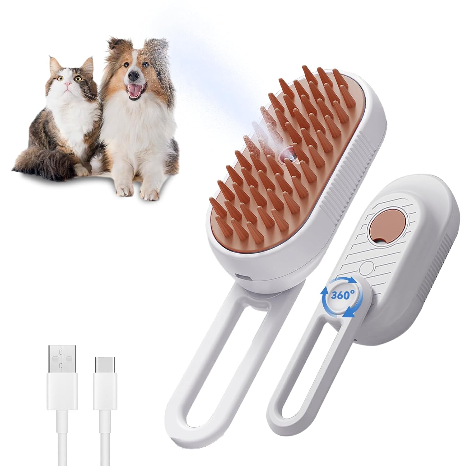 3-in-1 Steam Pet Grooming Brush